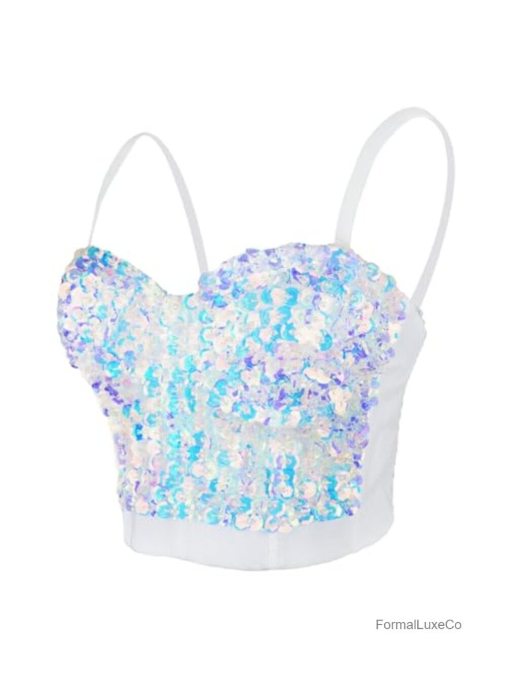 Sequin Bustier Crop Top Push Up Corset Club Party Evening
